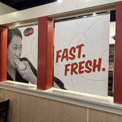 Fazoli's - I don't think the model even enjoys the food.
