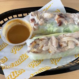 Spring rolls with peanut sauce Spring rolls with peanut sauce