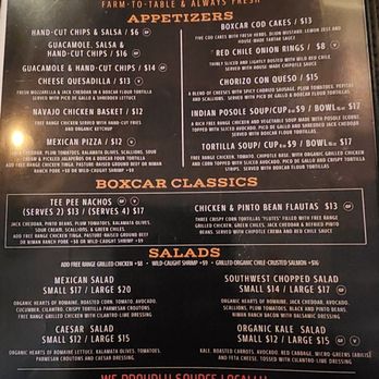 Boxcar Cantina - the menu and prices - Tex-Mex Near Me - Greenwich, Connecticut