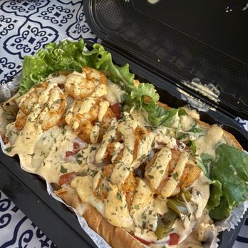 Yellow Bun & Chocolate Kitchen - The Louisiana Grilled Jumbo Shrimp Po' Boy - Sandwiches Near Me - Temple Hills, Maryland Yellow Bun & Chocolate Kitchen - The Louisiana Grilled Jumbo Shrimp Po' Boy - Sandwiches Near Me - Temple Hills, Maryland