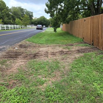 Freedom Power - Torn up ditch caused by Freedom Solar installers. Gate Post broken - Solar Installation Near Me - Austin, Texas