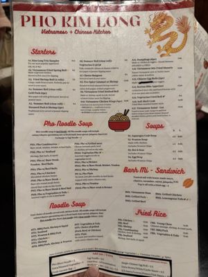Menu photo 4 Pho Kim Long San Antonio, TX