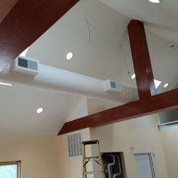 Carl Volkman and Sons HVAC - Commercial exposed spiral ductwork.
Available in paintable finish or classic Galvinized.