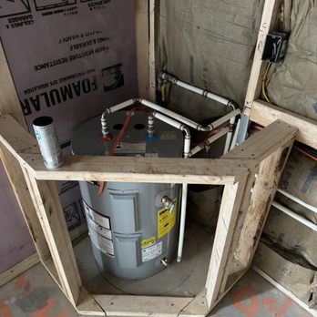 Milestone Building Group - 40 gallon water heater under a kitchen countertop - Plumbing Near Me Milestone Building Group - 40 gallon water heater under a kitchen countertop - Plumbing Near Me