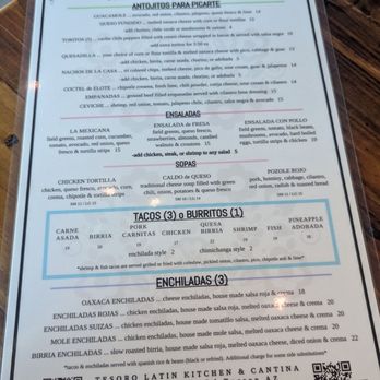 Tesoro Latin Kitchen & Cantina - Food Menu - Latin American Near Me - Tucson, Arizona