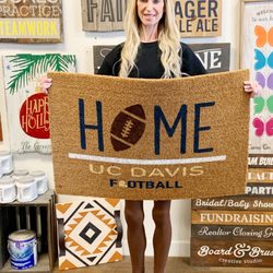 Board & Brush Creative Studio - Personalized doormat from doormat workshop class. Large size and high quality, heavy duty mat.