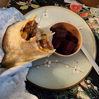 INDAY - Roti with chicken and a side of beets. - Gluten-Free Near Me - New York, New York