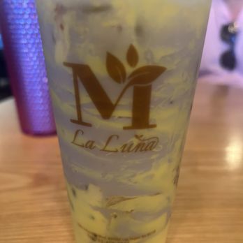 La Luna Tea and Dessert Bar - Taro milk tea with crème brûlée cream and red bean - Desserts Near Me - Las Vegas, Nevada