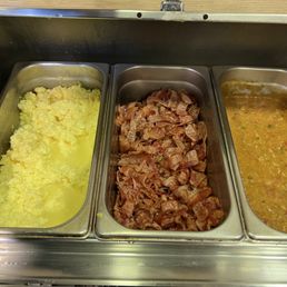 Disgusting breakfast food. Their staple fake eggs in water, undercooked bacon dripping in grease and mystery sauce. Disgusting breakfast food. Their staple fake eggs in water, undercooked bacon dripping in grease and mystery sauce.