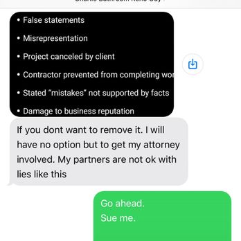 Certified Pro Restorations - Screenshot of conversation. - Damage Restoration Near Me