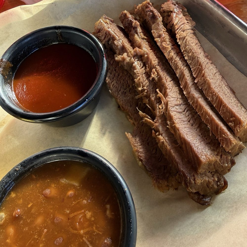 This was on point. Brisket with sauce on side. Veggies were great and beans were okay This was on point. Brisket with sauce on side. Veggies were great and beans were okay