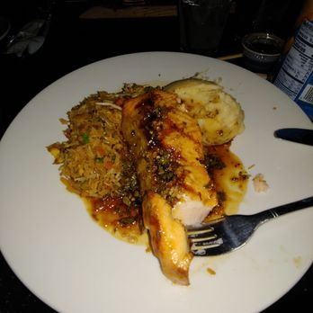 Kona Grill - Gilbert - Chili glazed salmon with fried rice and miso potatoes - Sushi Bars Near Me - Gilbert, Arizona Kona Grill - Gilbert - Chili glazed salmon with fried rice and miso potatoes - Sushi Bars Near Me - Gilbert, Arizona