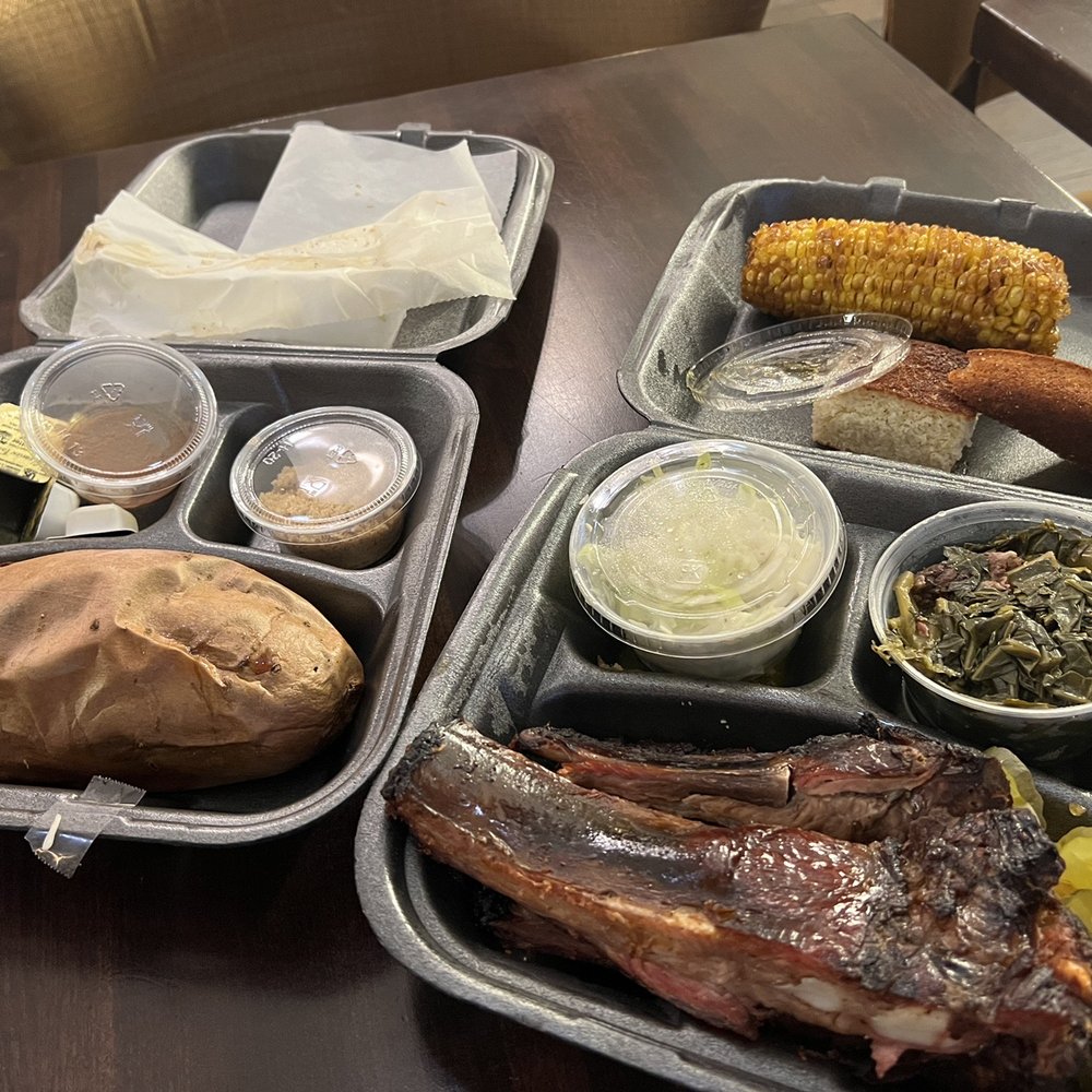 Country's Barbecue - Bbq ribs, collard greens, corn on the cob, coleslaw, pickles, corn bread, baked potatoes - Barbeque Near Me - Columbus, Georgia