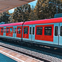 Bahnhof Puchheim - Eine BR423 die nach München-Trudering fährt am Bahnhof Puchheim