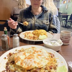 Auburn/Garrett House of Pancakes - My wife and I getting ready to dig in.