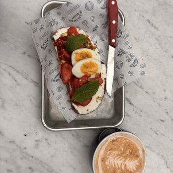 Helena Avenue Bakery - Chai Latte and Ricotta Strawberry toast - Bakeries Near Me - Santa Barbara, California Helena Avenue Bakery - Chai Latte and Ricotta Strawberry toast - Bakeries Near Me - Santa Barbara, California