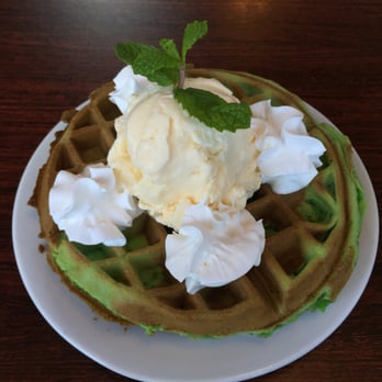 Monster Pho - Pandan Leaf Coconut Waffle with Coconut Ice Cream - Vietnamese Near Me - Oakland, California