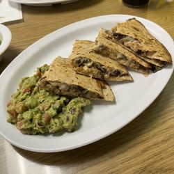 Chicken and mushroom quesadilla (all plant based)
