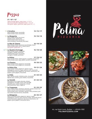 Menu photo 4 Polina Pizzeria Quebec City, QC Menu photo 4 Polina Pizzeria Quebec City, QC