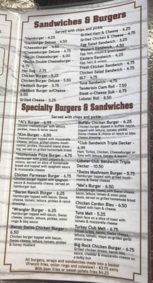 Menu photo 3 Al's Diner Mars Hill, ME