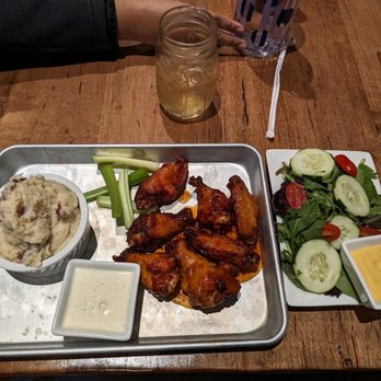 It's A Southern Thing - Thai chili wings + salad and mashed potatoes - Southern Near Me - Durham, North Carolina