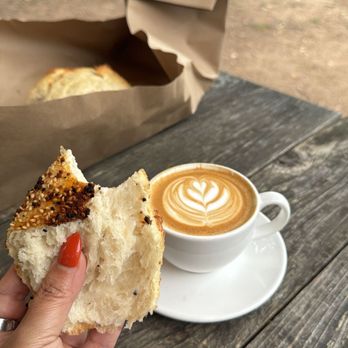Five Lavender Loaves - Customers enjoying sourdough and lattes at Blockhouse in Richmond! - Desserts Near Me - Houston, Texas