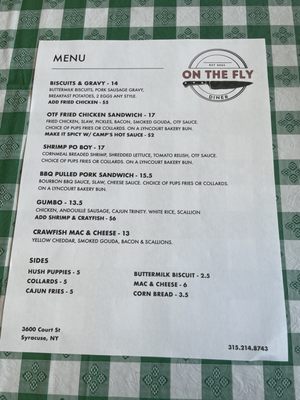 Menu photo 6 On The Fly Diner Syracuse, NY Menu photo 6 On The Fly Diner Syracuse, NY