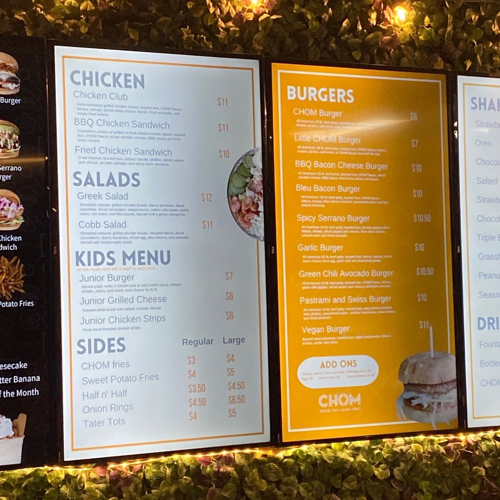 CHOM Burger - Menu - Burgers Near Me - Provo, Utah