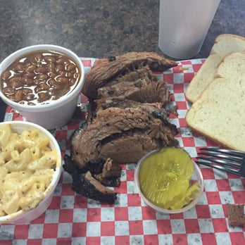 Winners BBQ - The one meat plate with brisket, beans and Mac and cheese. - Barbeque Near Me - Plano, Texas Winners BBQ - The one meat plate with brisket, beans and Mac and cheese. - Barbeque Near Me - Plano, Texas