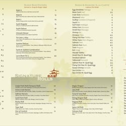 Nagoya Steak and Sushi - Nagoya Menu
