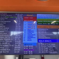 El Canton Tacos Y Pupusas - Menu