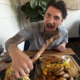 Tomahawk and fish tacos. Both insanely good!