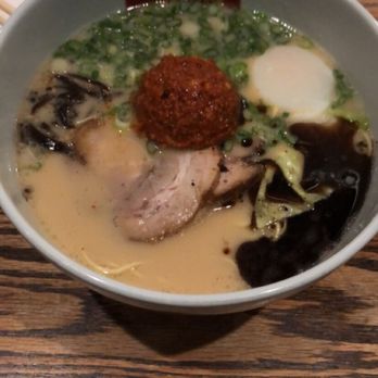 IPPUDO NY - Karaku-Men with pouched egg. - Ramen Near Me - New York, New York