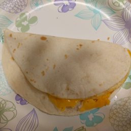 Not a very good egg and cheese  taco.