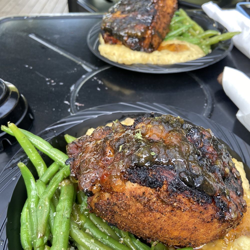 3 finger pork chop on steak night