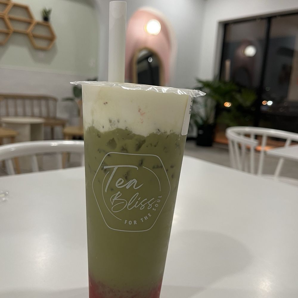 Matcha Strawberry Milk Foam