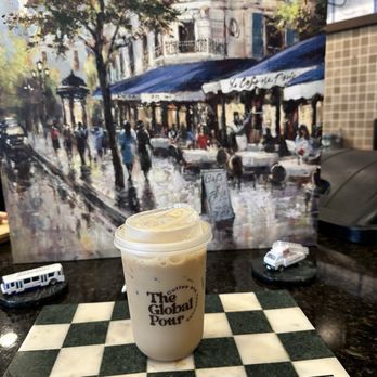 The Global Pour Cafe - Iced coffee with sugar free Carmel syrup - Coffee & Tea Near Me - Fairfield, New Jersey The Global Pour Cafe - Iced coffee with sugar free Carmel syrup - Coffee & Tea Near Me - Fairfield, New Jersey