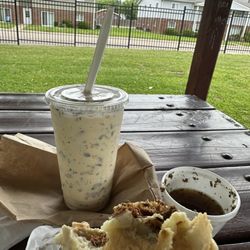 Weather Vane Ice Creme - Heath bar concrete & Italian Beef sandwich w/ au jus.  Taken from the park nearby.
