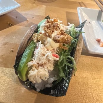 Sugo Hand Roll Bar - snow crab roll - Sushi Bars Near Me - Seattle, Washington Sugo Hand Roll Bar - snow crab roll - Sushi Bars Near Me - Seattle, Washington