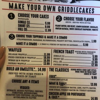 Griddlecakes - Menu - American Near Me - Las Vegas, Nevada