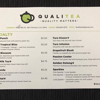 QualiTea - Menu - Bubble Tea Near Me - San Francisco, California QualiTea - Menu - Bubble Tea Near Me - San Francisco, California