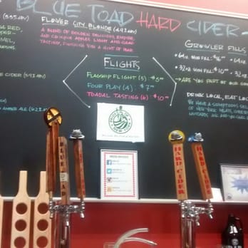 Blue Toad Hard Cider - The drafts and bar list in the tasting room - Breweries Near Me - Rochester, New York