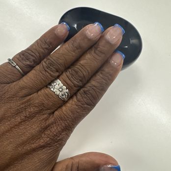The Nail Boutique - My beautiful full with American light blue tip. - Nail Salons Near Me - Sacramento, California