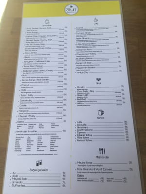 Menu photo 1 Stuff Healthy Drinks & Design Bar Istanbul, 34 Menu photo 1 Stuff Healthy Drinks & Design Bar Istanbul, 34