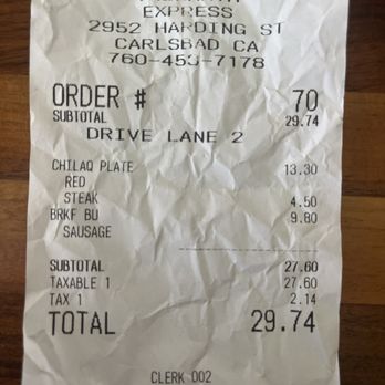 Vallarta Express - Receipt of my order - Mexican Near Me - Carlsbad, California Vallarta Express - Receipt of my order - Mexican Near Me - Carlsbad, California