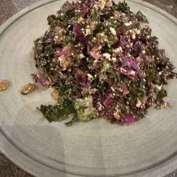 Gertrude's - Kale and caramelized onion salad underneath - New American Near Me - Phoenix, Arizona