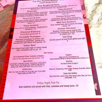 Braywood Bay - Menu - Resorts Near Me - Eagle River, Wisconsin Braywood Bay - Menu - Resorts Near Me - Eagle River, Wisconsin