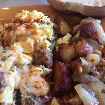 Harbor View Cafe - Pulled Pork Benedict (I got the eggs scrambled) - Cafes Near Me - Long Beach, Mississippi Harbor View Cafe - Pulled Pork Benedict (I got the eggs scrambled) - Cafes Near Me - Long Beach, Mississippi