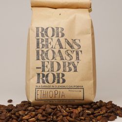 Robbeans Coffee Roastery - Bag of my Ethiopian Yirgacheffe and beans
