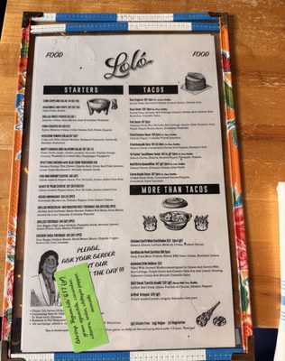 Menu photo 1 Loló San Francisco, CA Menu photo 1 Loló San Francisco, CA